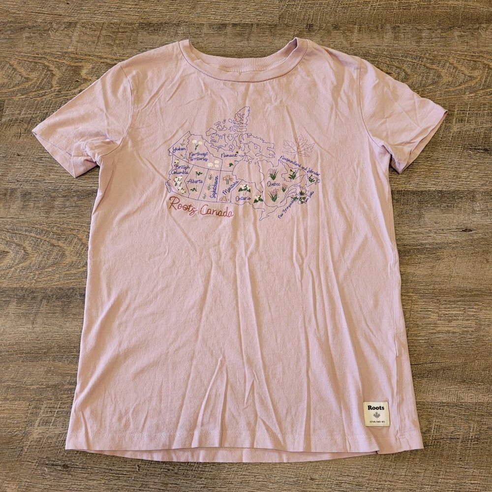 ROOTS | Canada Provinces Map T-Shirt Graphic Tee | Sz. XS